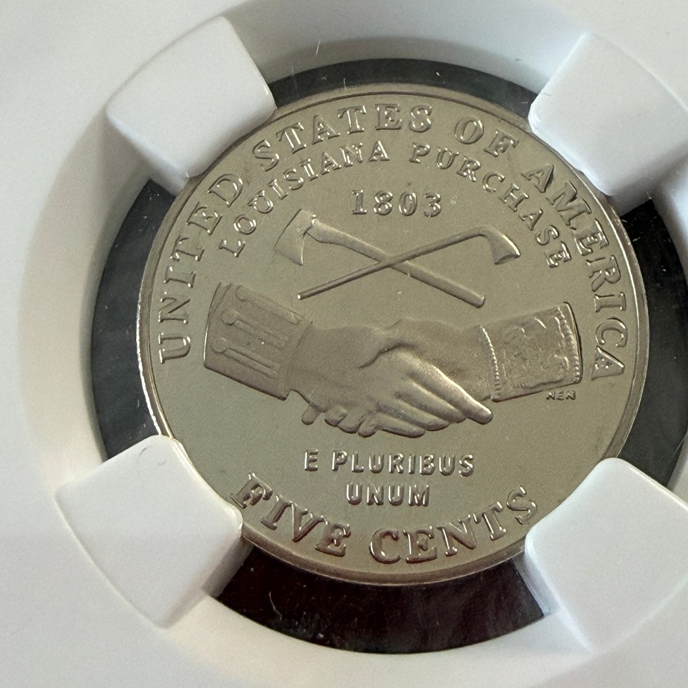 2004 S Handshake Jefferson Nickel NGC PF 69 Ultra Cameo Louisiana Purchase 5C - Picture 3 of 6